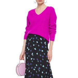 Maje Madina Ribbed Cashmere V-Neck Sweater